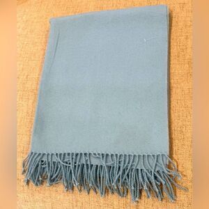 Large and rectangle sky blue wool touch long scarf